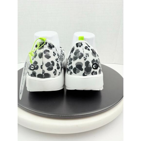 Oofos OOmg EeZee Womens Sz 10 Black White Leopard Print Recovery Comfort Shoes - Picture 6 of 10